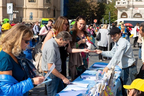 Image for article Prague, Czech: Locals and Tourists Praise Truthfulness-Compassion-Forbearance