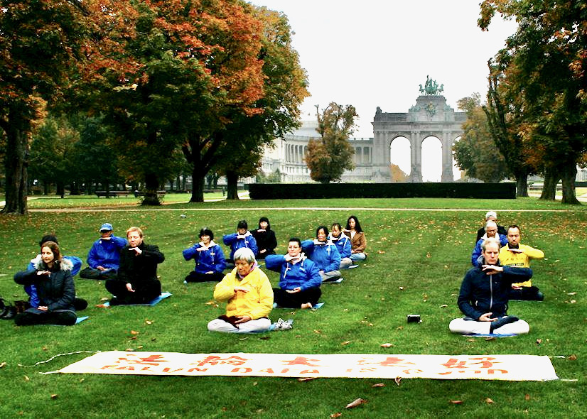 Image for article Belgium: Practitioners Demonstrate Exercises at Forum on Forced Organ Harvesting